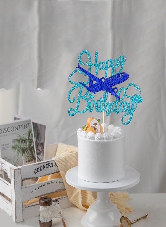 Confetti! Happy Birthday Glitter Airplane Cake Topper | Airplane Birthday Party Decorations | Adventure Awaits | Boys Girls Men | Plane Travel Airman Theme | Kids Birthday Baby Shower Party - Image 5